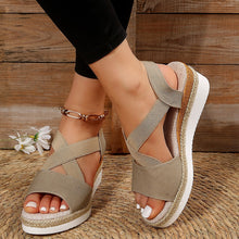 Load image into Gallery viewer, Summer Flat Wedge Heel Fish Mouth Casual Women&#39;s Sandals
