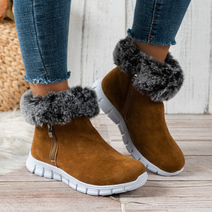 Women's flat warm thickened short boots