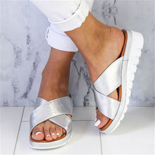 Load image into Gallery viewer, Women&#39;s wedge platform open toe slippers
