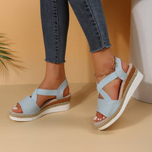 Load image into Gallery viewer, Summer Flat Wedge Heel Fish Mouth Casual Women&#39;s Sandals
