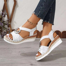 Cargar imagen en el visor de la galería, Women Summer Wedge Fish Mouth Roman Sandals
