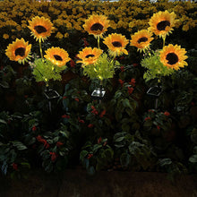 Load image into Gallery viewer, Led Solar Sunflower Three Head Lawn Garden Decorative Landscape Outdoor Lamp
