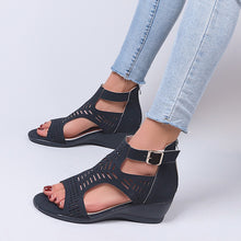 Load image into Gallery viewer, Women&#39;s Summer Hollow Wedge Buckle Comfortable Sandals
