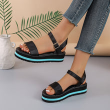 Cargar imagen en el visor de la galería, Women&#39;s Color Block Round Toe Buckle Sandals
