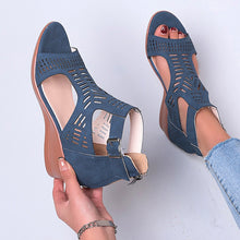 Load image into Gallery viewer, Women&#39;s Summer Hollow Wedge Buckle Comfortable Sandals
