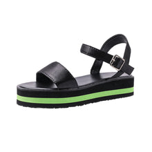 Cargar imagen en el visor de la galería, Women&#39;s Color Block Round Toe Buckle Sandals
