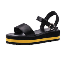 Load image into Gallery viewer, Women&#39;s Color Block Round Toe Buckle Sandals
