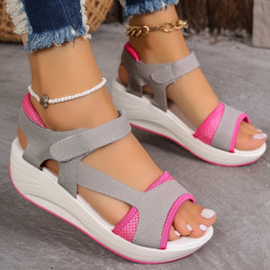 Sandals Women's Summer New Middle Heel Muffin Wedge Heel Fish Mouth Heel Women's Sandals