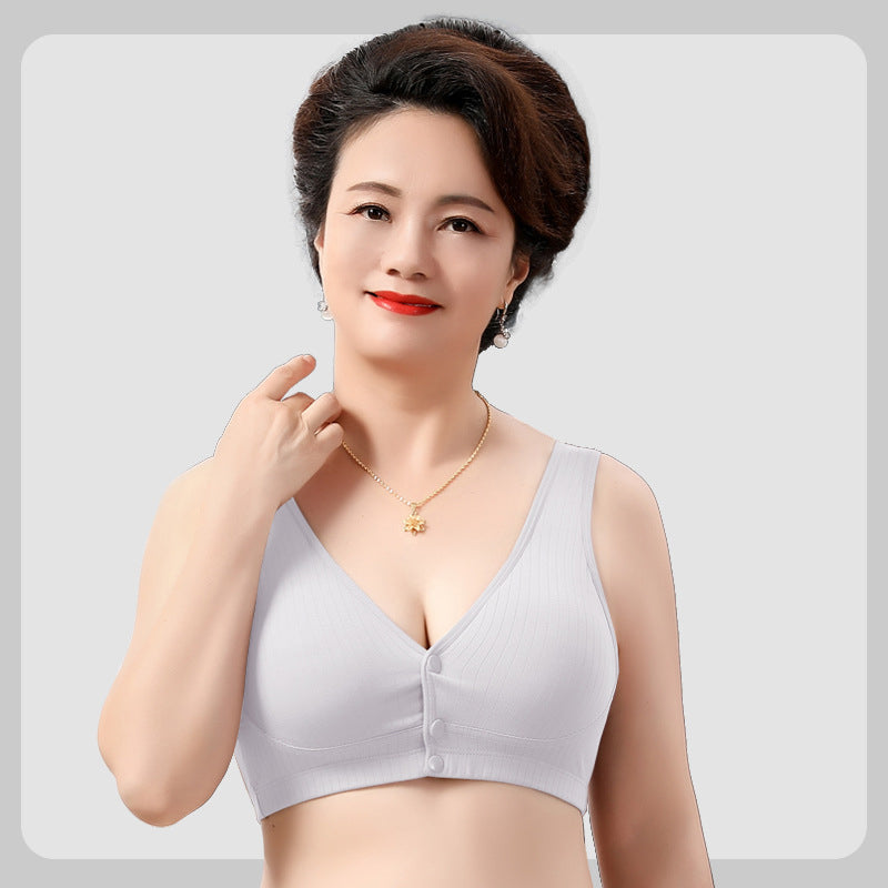 Cotton Breathable Plus Size Front Button Bra