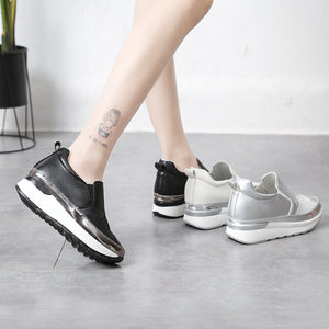 Stylish rhinestone thick sole casual shoes