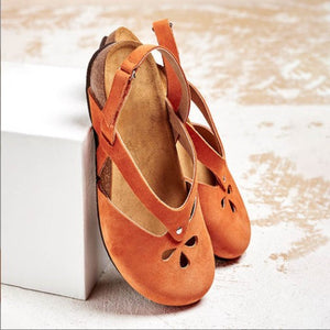 Fashion Large Size Summer Simple And Elegant Women's Back Hollow Flat Sandals