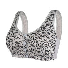 Load image into Gallery viewer, Leopard print soft cotton button-front bra
