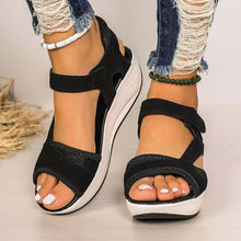 Load image into Gallery viewer, Sandals Women&#39;s Summer New Middle Heel Muffin Wedge Heel Fish Mouth Heel Women&#39;s Sandals
