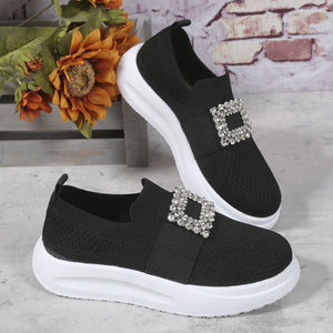 Women's Mesh Rhinestone Thick Sole Casual Shoes