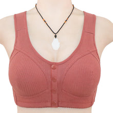 Load image into Gallery viewer, Plus Size Wireless Cotton Front Button Bra
