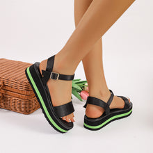 Cargar imagen en el visor de la galería, Women&#39;s Color Block Round Toe Buckle Sandals
