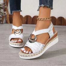 Cargar imagen en el visor de la galería, Women Summer Wedge Fish Mouth Roman Sandals
