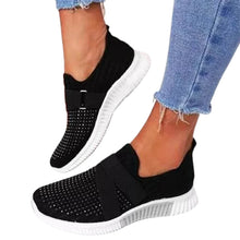 Load image into Gallery viewer, Women&#39;s Breathable Slip On Mesh Rhinestone Trainers Shoes
