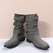 Load image into Gallery viewer, 2023 new mid-tube flat bottom Martin women&#39;s autumn British style knight boots
