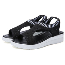 Load image into Gallery viewer, Women&#39;s Breathable Elastic Band Thick Sole Mesh Sports Sandals
