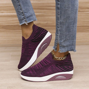Women's low top fly woven casual sneakers