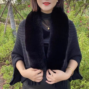 women's solid color long scarf autumn and winter warm thickened wool shawl