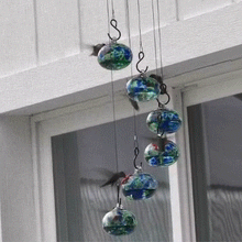 Load image into Gallery viewer, Sherem Wind Chime Hummingbird Feeder
