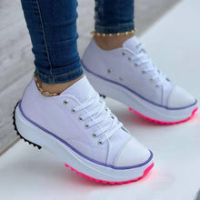 Load image into Gallery viewer, 2024 round toe lace-up platform arch support canvas shoes

