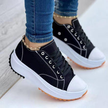 Load image into Gallery viewer, 2024 round toe lace-up platform arch support canvas shoes

