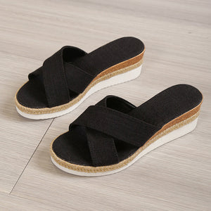 Women's Fish Mouth Wedge Platform Slippers