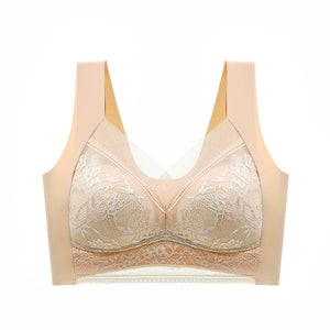 New lace wrap chest gather no steel ring bra